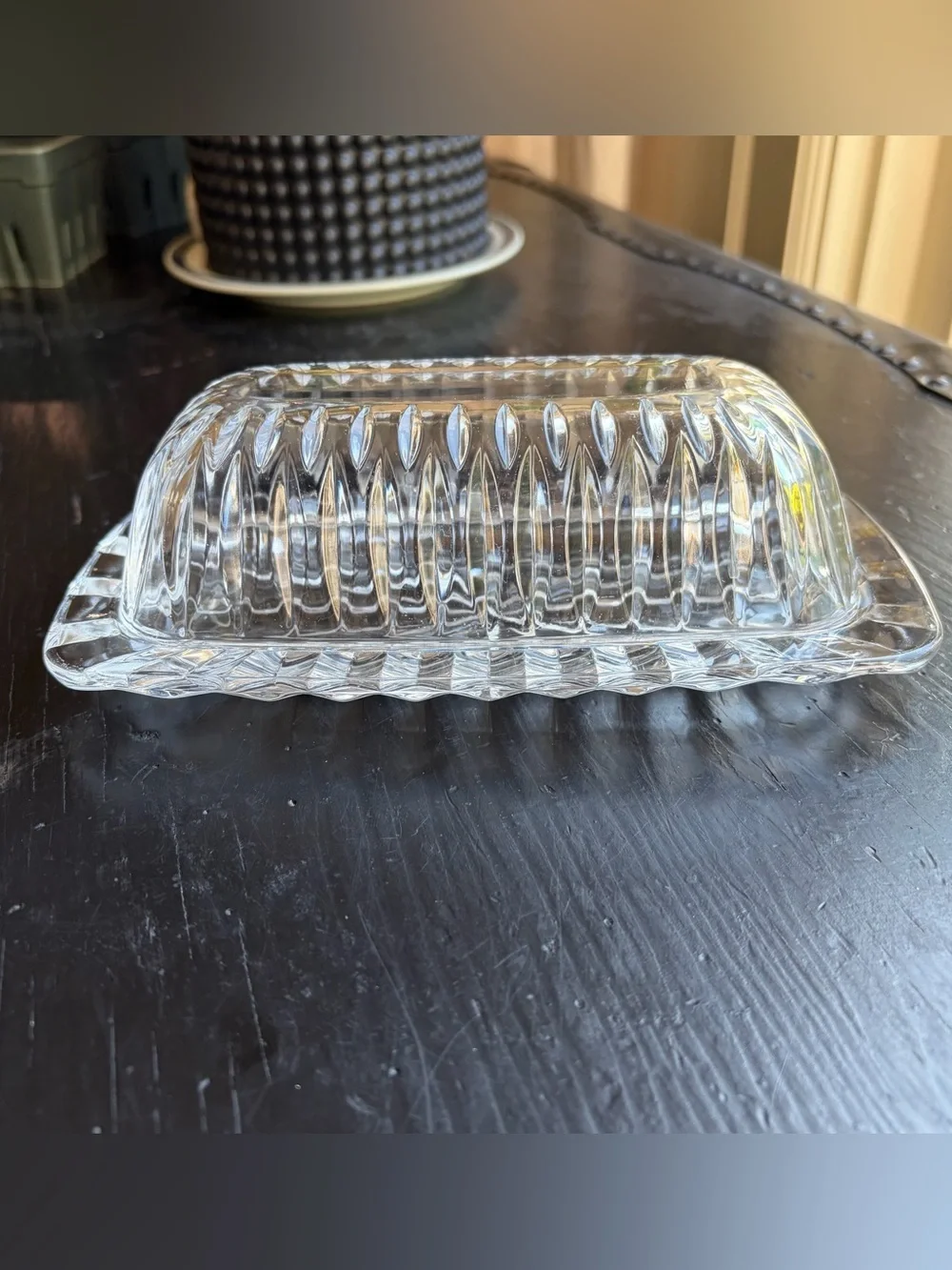 Mikasa Royal Suite lead Crystal Butter Dish Vintage